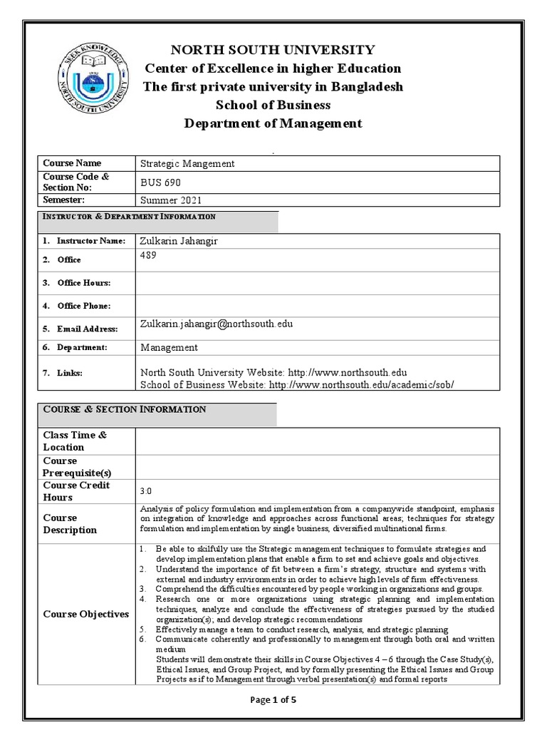 BUS 690 Strategic Management Outline | PDF | Strategic Management ...