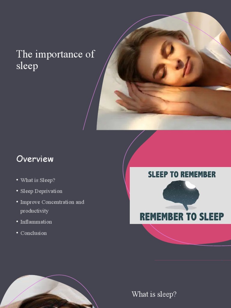 The Importance of Sleep PDF