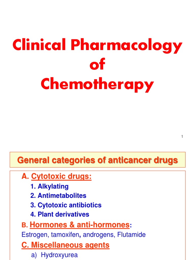Clinical Pharmacology of Chemotherapy | PDF | Chemotherapy | Anemia