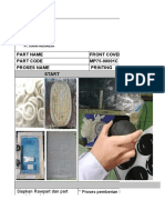 Work Instruction: Part Name Front Cover Part Code MP75-00001C Proses Name Printing Start Proses Kerja