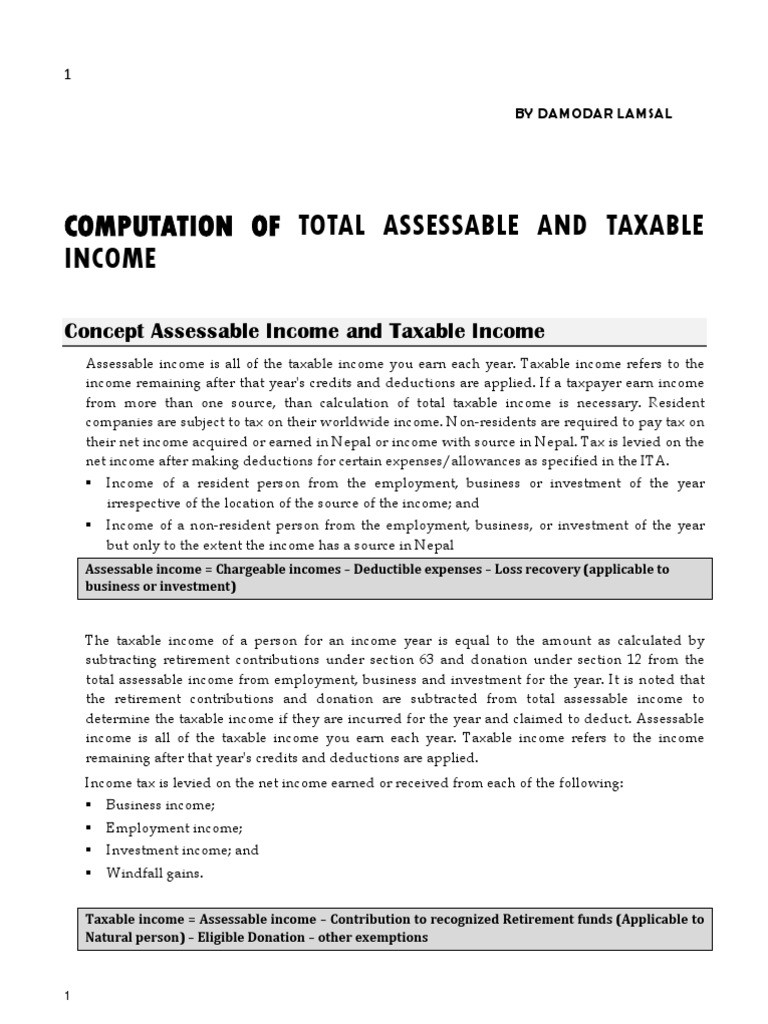 Assessable and Taxable PDF Tax Deduction Life Insurance
