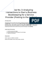 Exercise No 3 Analyzing Transactions To Start A Business Bookkeeping For A Service Provider (Posting To The Ledger)