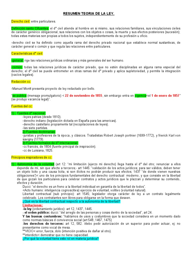 Resumen Teoria de La Ley | PDF | Bienes (Ley) | Parentesco