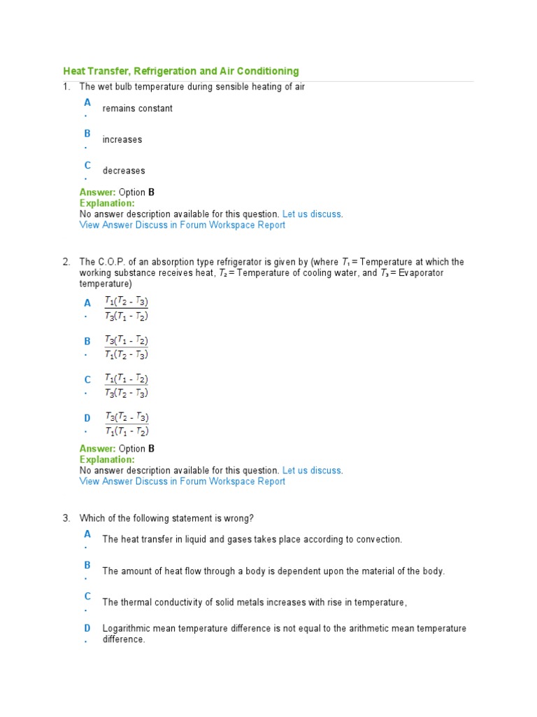 Heat Transfer, Refrigeration and Air Conditioning | PDF | Heat Transfer ...