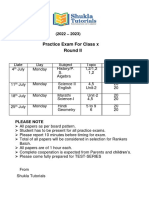 Practice Exam Round II - STD 10 PDF