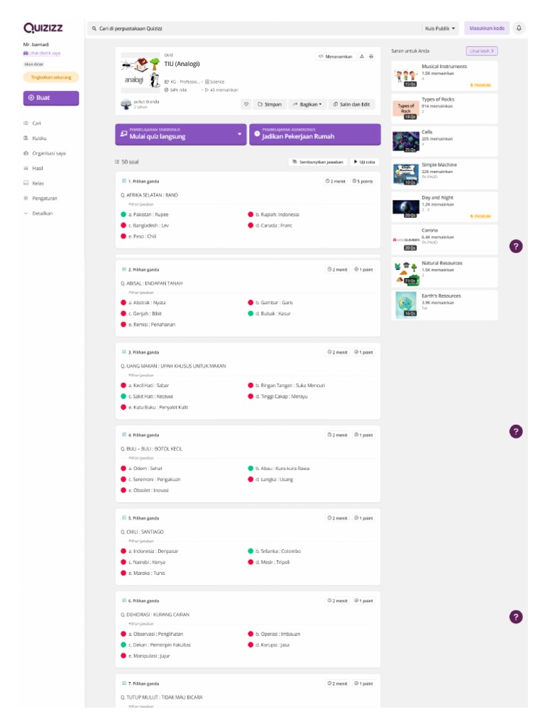 Screencapture Quizizz Admin Quiz 6006f5001970cb001baed98d Tiu Analogi ...