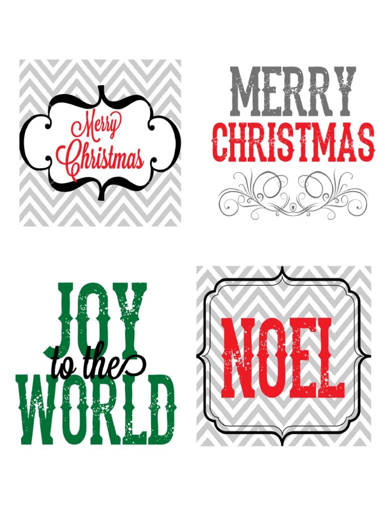 Printable Christmas Gift Tags Square 2 | PDF