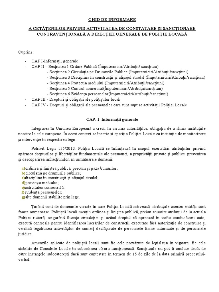Ghidul de Informare A Cetatenilor Privind Competentele Compartimentelor ...