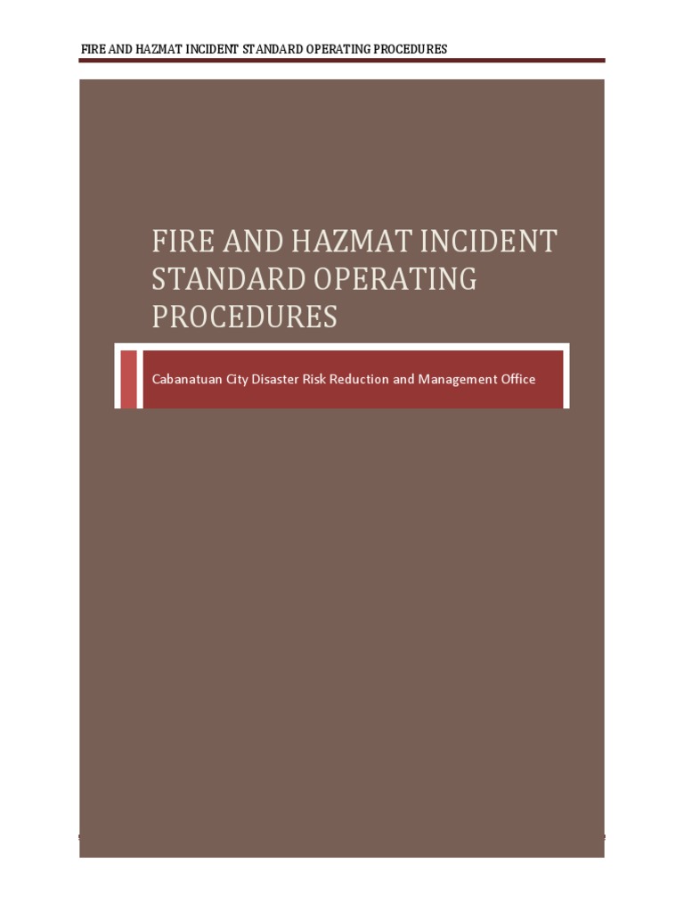 Fire and Hazmat Incident Standard Operating Procedures PDF Burn