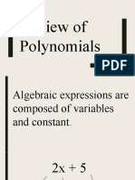 1Q - 1 Review of Polynomials