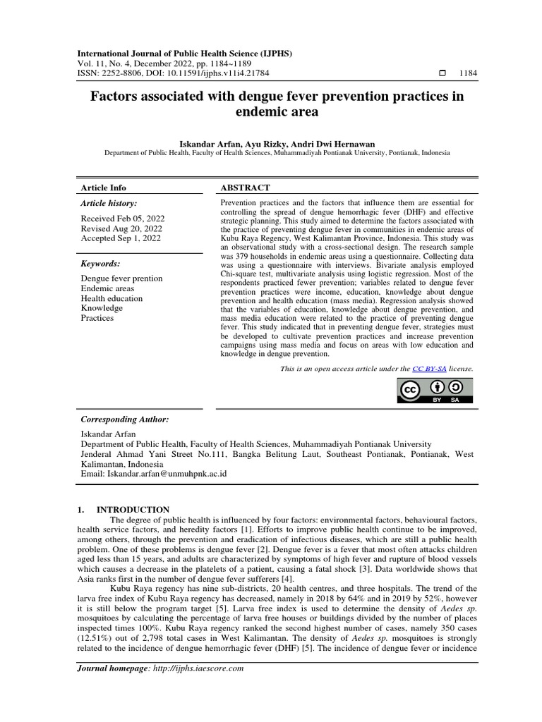 Image Result For Seroprevalence And Associated Risk Factors Of Dengue Fever In