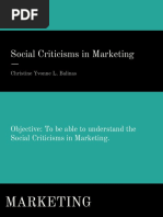Social Criticims of Marketing