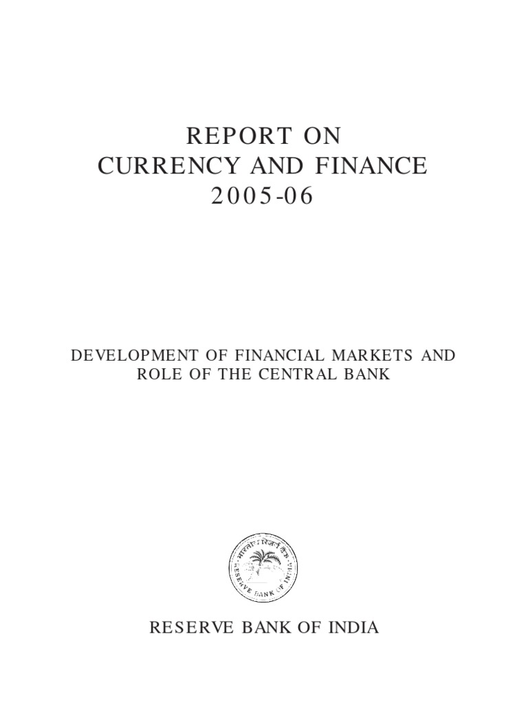 RBI Report On Current and Finance 200506 PDF Financial Markets