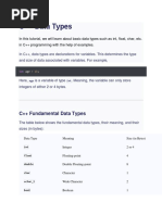 C++ Date Type