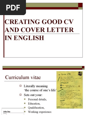 How to Make a Good Cv and Cover