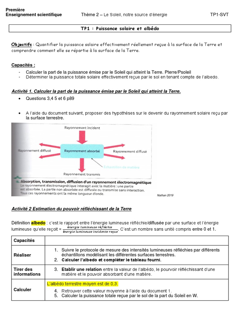 T2-TP1 Veleve, PDF, Soleil