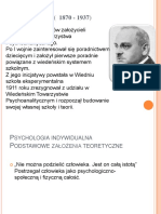 Psychologia Indywidualna Adlera I Psychologia Humanistyczna - Wykł