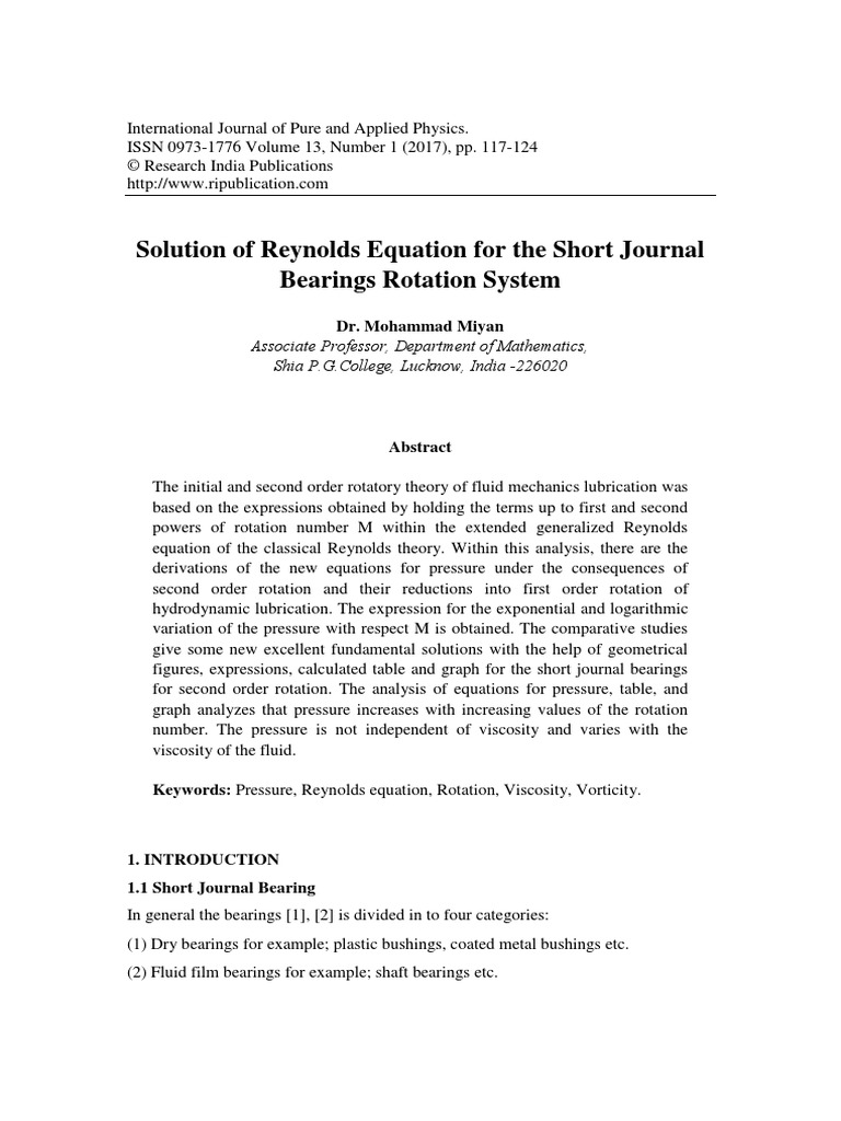 Ijpapv13n1 13 PDF Bearing (Mechanical) Fluid Dynamics