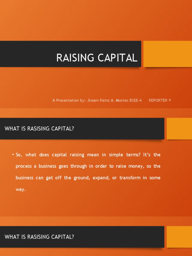 Raising capital pdf corporate finance venture capital