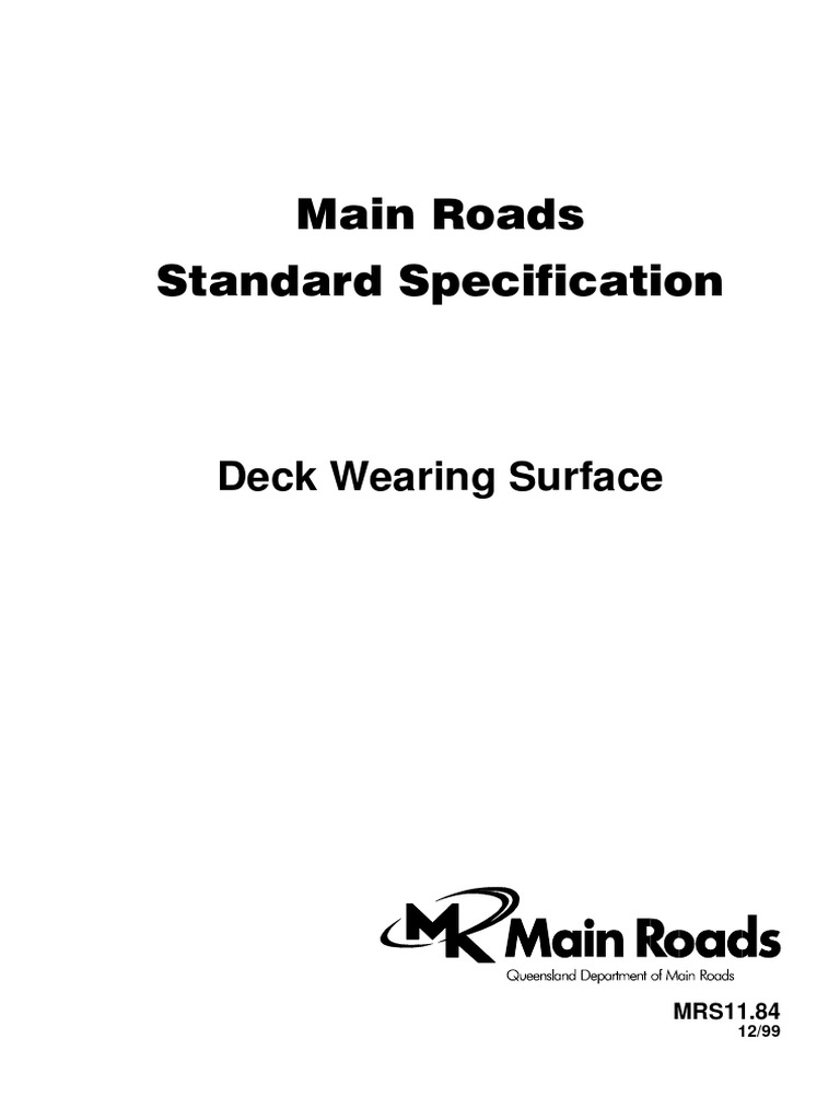 Deck Wearing Surface Specification | PDF | Asphalt | Concrete