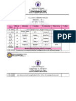 CLASSROOM PROGRAM SY 2021-2022