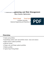 Financial Engineering and Risk Management - Mean Variance Optimization