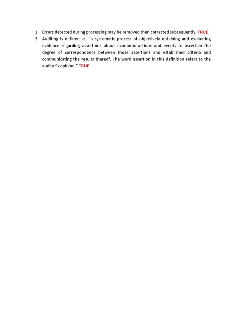 Auditing & Error Correction Basics | PDF | Finance & Money Management