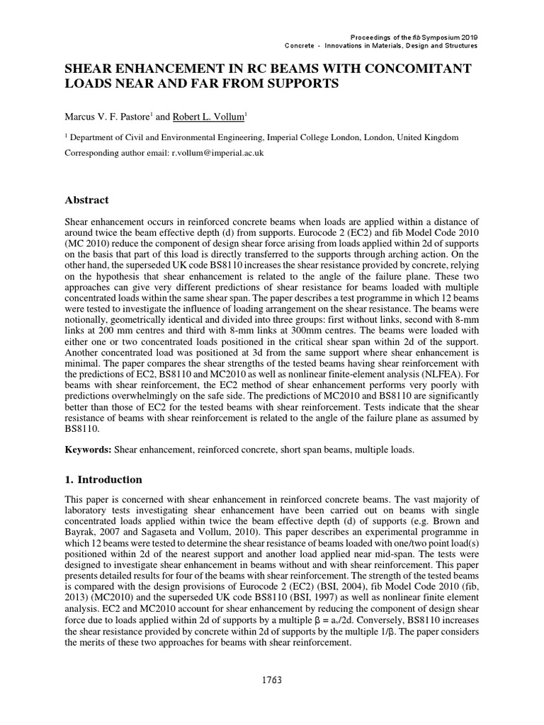 Shear Enhancement in RC Beams With Loads Near and Far From