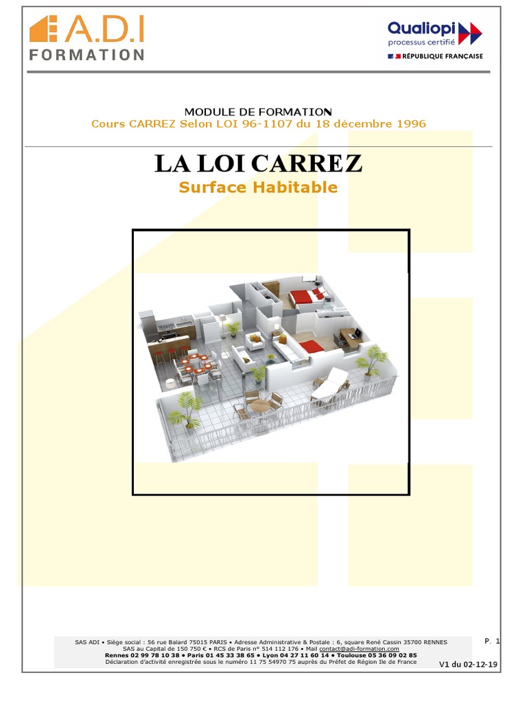 Formation sur la Loi Carrez et surfaces | PDF | Condominium | Loi sur ...