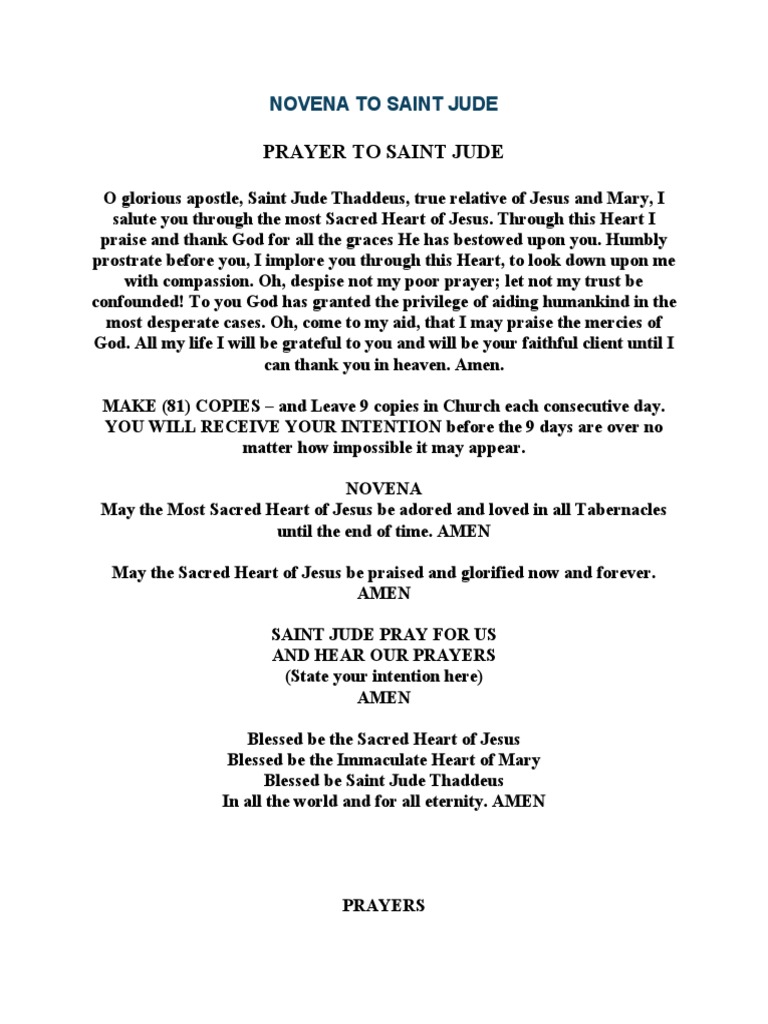 Prayer To Saint Jude PDF