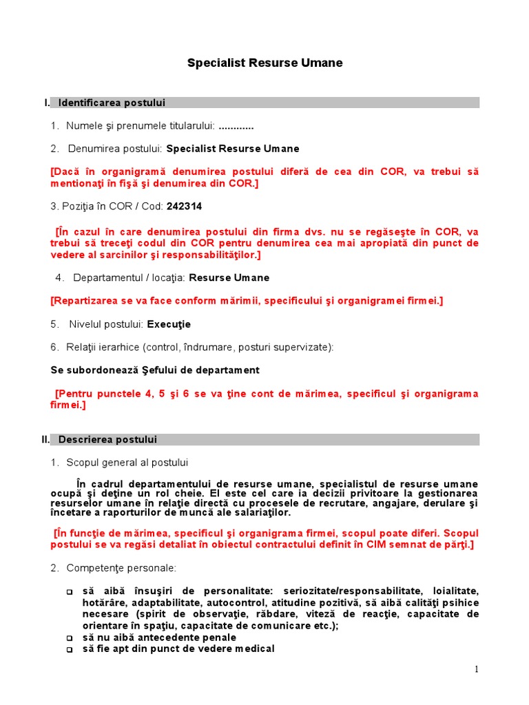 Specialist Resurse Umane | PDF