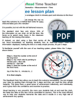 Downloadable Lesson Plan How To Tell Analogue Time
