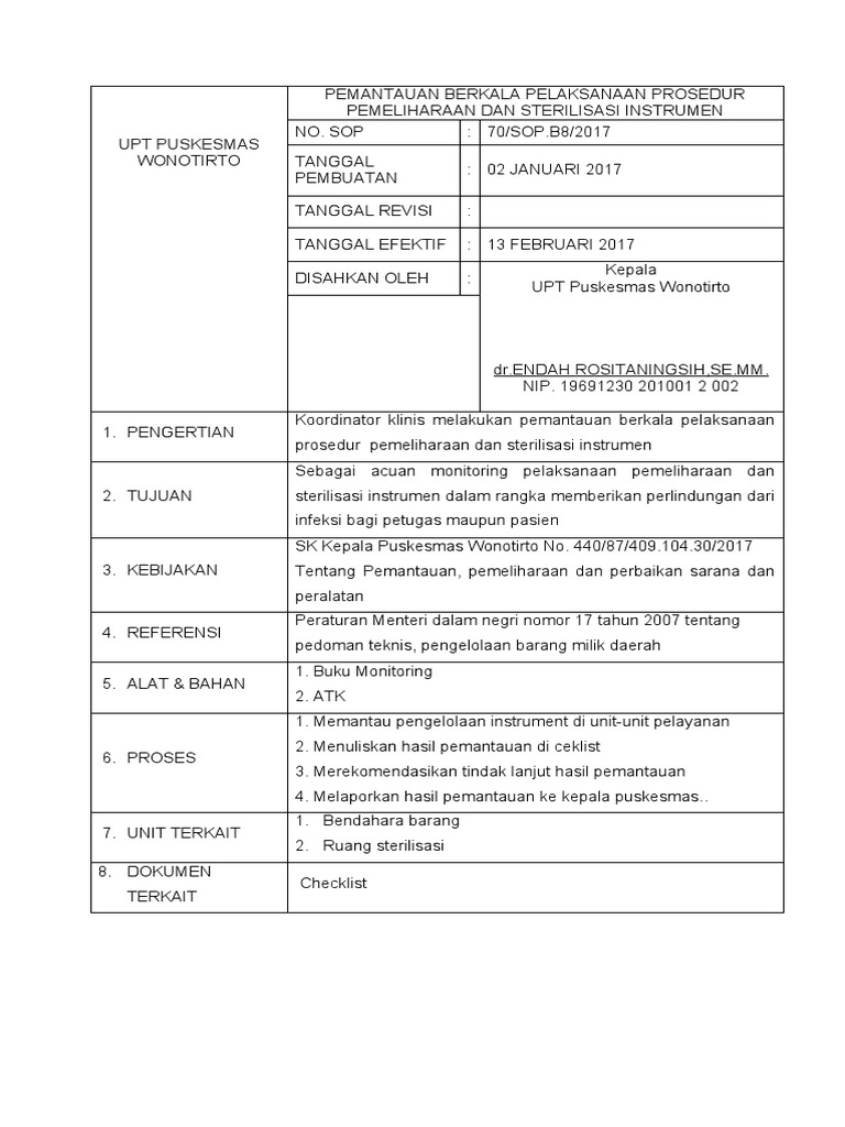 Monitoring Instrument Management Procedures PDF