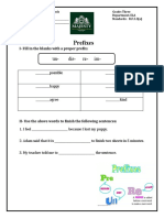 ELA Grade 3 - Sheet 1 - Prefixes