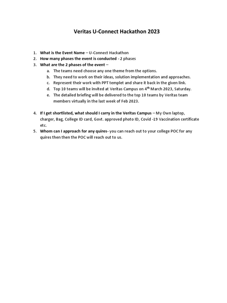 Veritas U-Connect Hackathon 2023 Guide | PDF | Cloud Computing | Backup