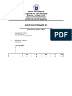 Format For Survey Questionnaire