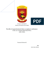 The Effect of Organizational Motivation On Employees' Performance by Yemisrach Solomon