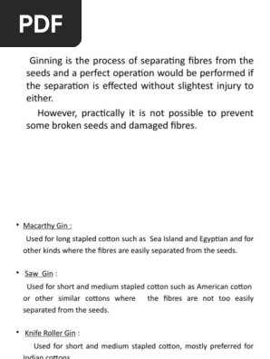 Ginning 2- Knife Roller Gin