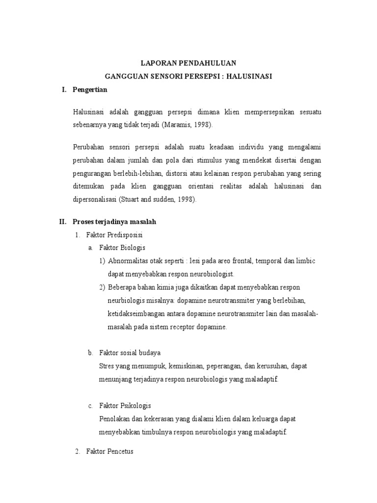 Halusinasi: Gangguan Persepsi dan Penanganan | PDF | Pengembangan Diri