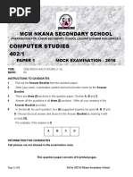 GRADE 9 PAPER 1 Computer Studies