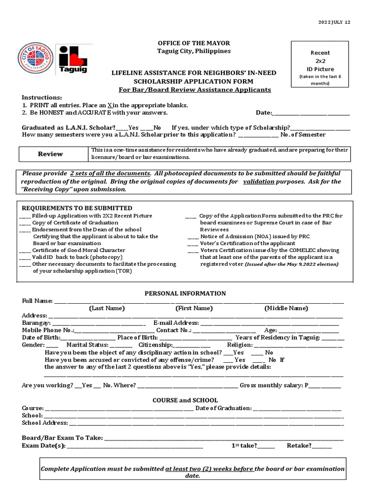 2022 JULY 12 Review Assistance Application Form As of PDF