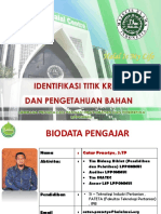 Identifikasi Titik Kritis Dan Pengetahuan Bahan - Usahid