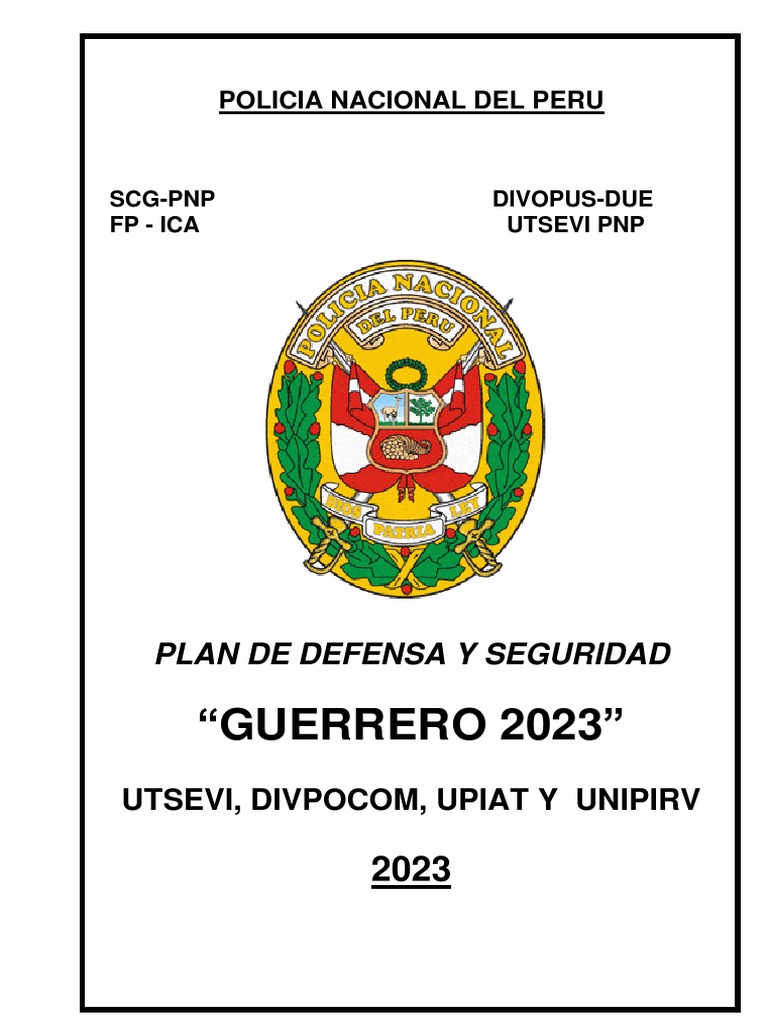 Plan de Defensa Guerrero - 2023 | PDF | Bombero | Policía, image size:768x1024