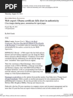 Download Obama Birth Certificate Doc Assembled on Computer per Karl Denninger - Web Software Expert by protectourliberty SN62594980 doc pdf