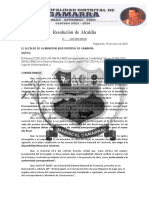 Resolución de Alcaldía conforma comisión de deudas MDG