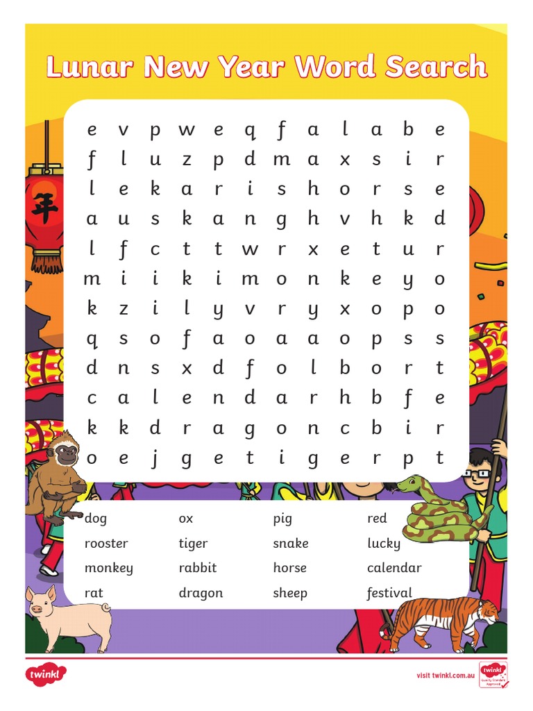 Au T 10000618 Lunar New Year Word Search - Ver - 3 | PDF
