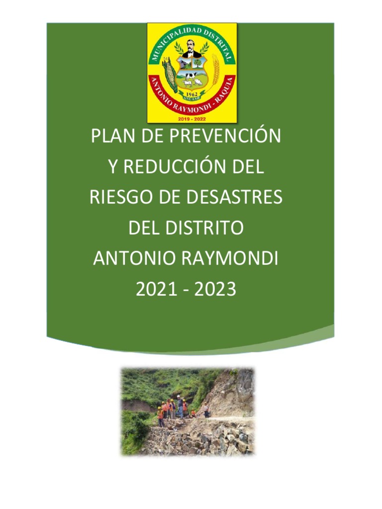 Plan de Riesgo de Desastres 2021-2023 | PDF | Reducción de Desastres ...