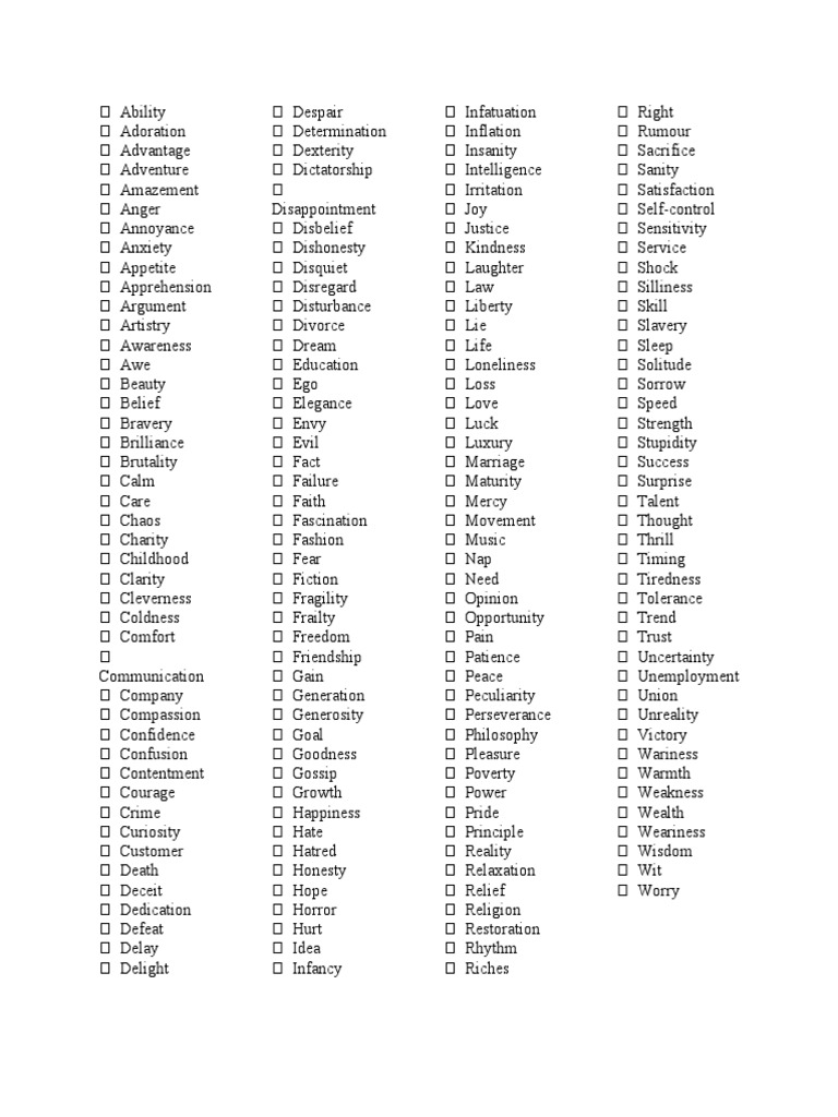 Abstract Noun PDF Courage Morality