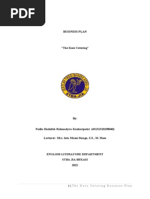 Business Plan-The Koes (Midterm Test Practice)