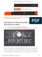 DOCTRINE OF FORCE MAJEURE AND IT'S RELEVANCE IN INDIA - Lawjure